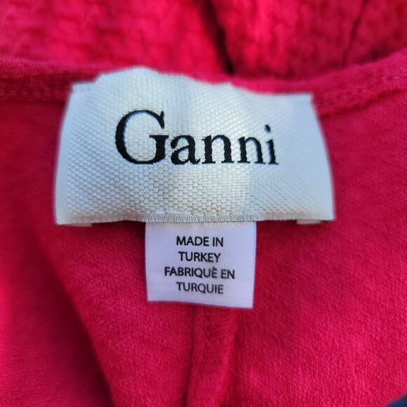 Ganni Red‎ Sleeveless Peplum Top Size L - Picture 3 of 4